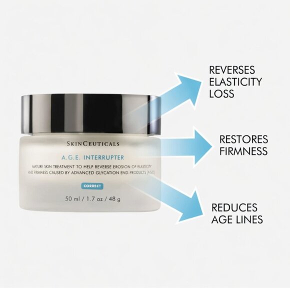 SkinCeuticals A.G.E. Interrupter 1.6oz Anti-Wrinkle Firming Face Cream.Pack of 2 - Picture 5 of 6